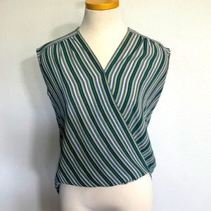 Max Studio high-low sleeveless striped blouse